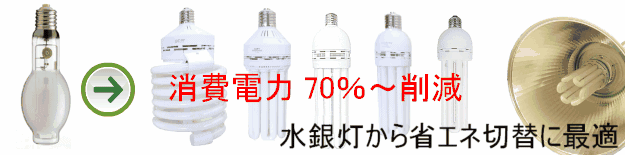 水銀灯→大型蛍光灯